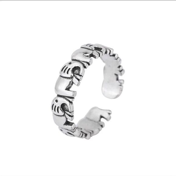 The Elephant Adjustable silver ring in 925 silver - Picture 4 of 4